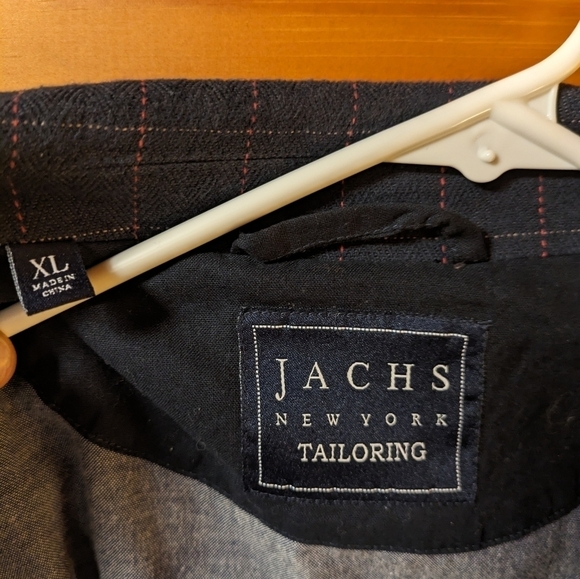 Men's Jachs New York Tailoring Navy with Pink Plaid Blazer Size XL - Picture 3 of 6